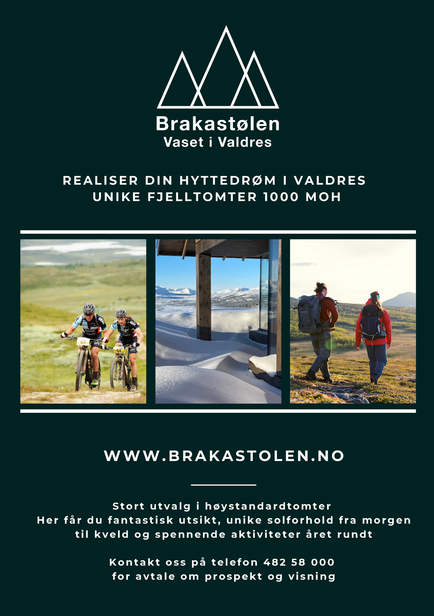 Annonse for Brakastølen med bilder fra Vaset